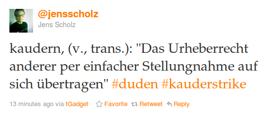 Tweet des Tages: Kaudern