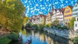 Silhoutte von Tübingen mit Outlook-Symbolen