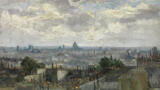 Ein Ausschnitt des Gemäldes "Blick vom Montmartre" von Vincent van Gogh